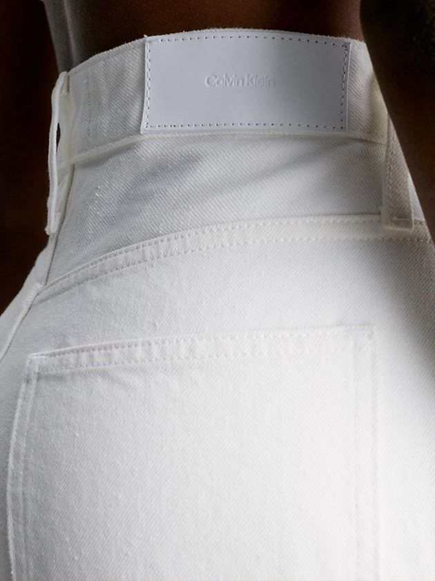 White Calvin Klein High Rise Wide Leg Women Jeans | DVTP-24893