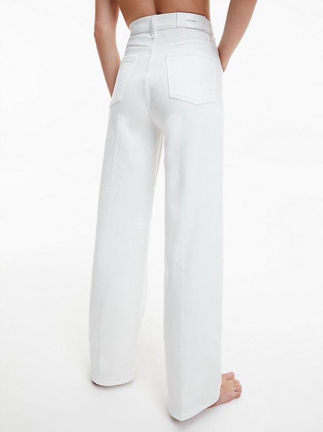 White Calvin Klein High Rise Wide Leg Women Jeans | DWLJ-62759