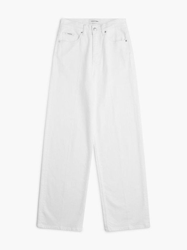 White Calvin Klein High Rise Wide Leg Women Jeans | DWLJ-62759