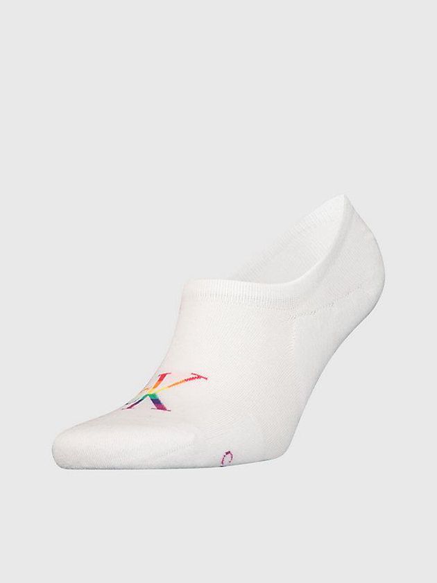 White Calvin Klein Invisible - Pride Men Socks | OCWY-92734