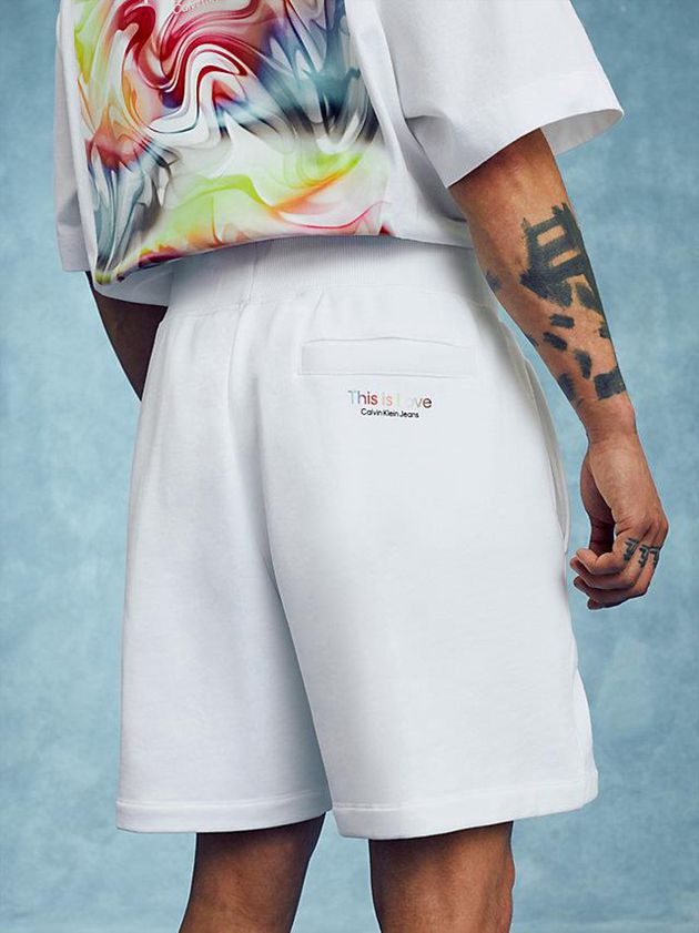 White Calvin Klein Jogger - Pride Men Shorts | VDZQ-42308