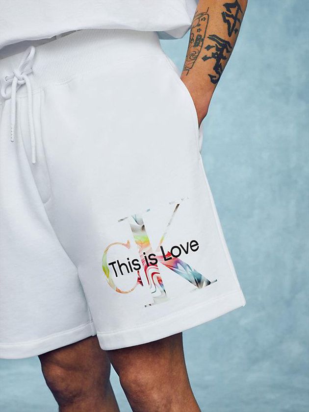 White Calvin Klein Jogger - Pride Men Shorts | VDZQ-42308