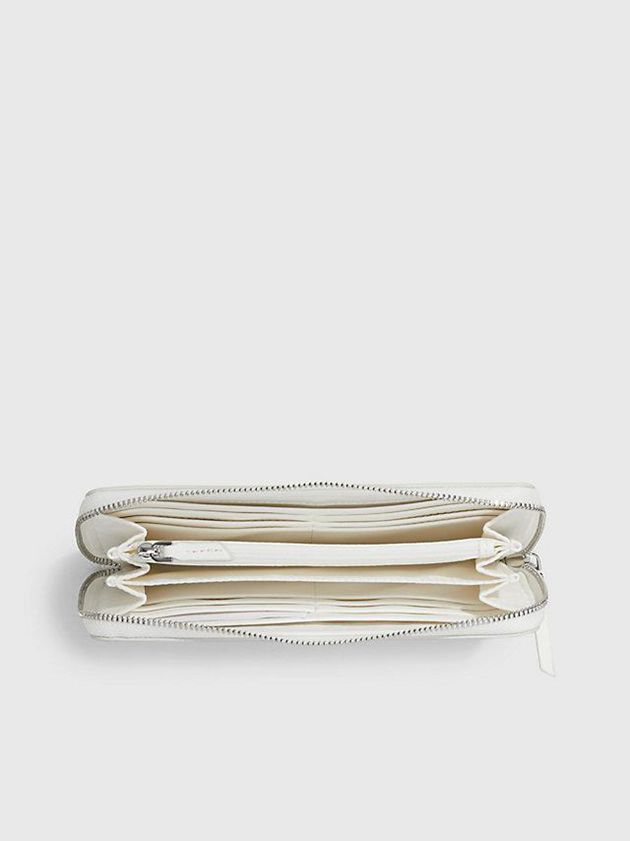 White Calvin Klein Large Recycled Zip Around Women Wallet | FQOE-09281