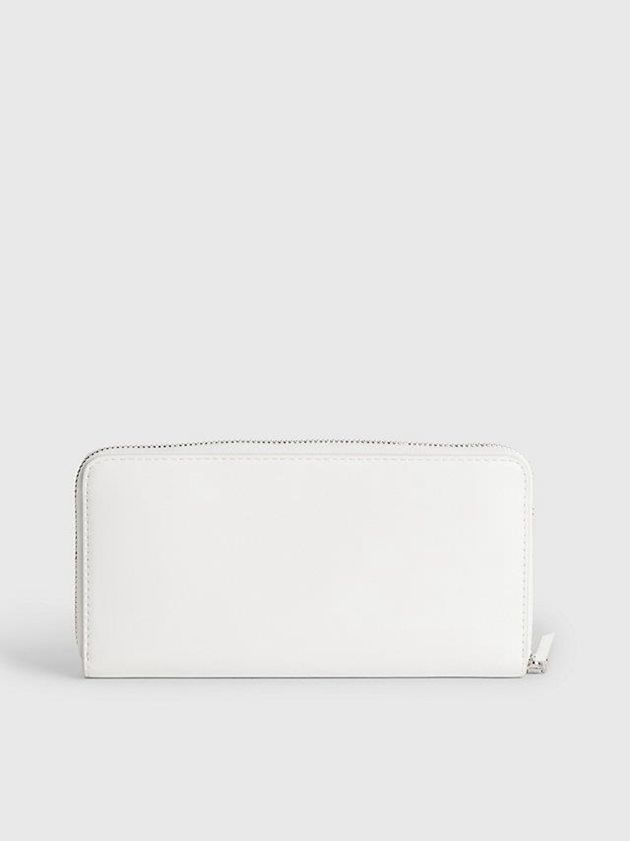 White Calvin Klein Large Recycled Zip Around Women Wallet | FQOE-09281