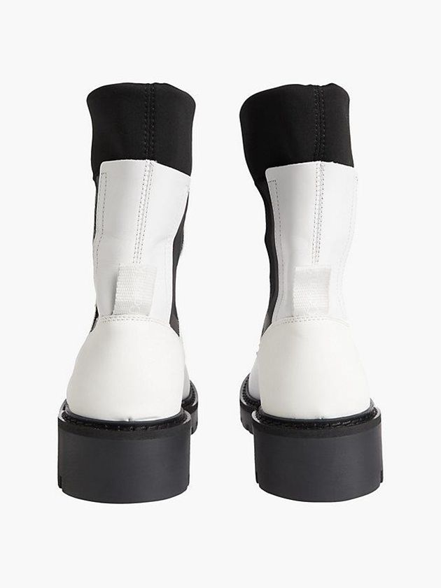 White Calvin Klein Leather Chelsea Women Boots | BXRL-35948