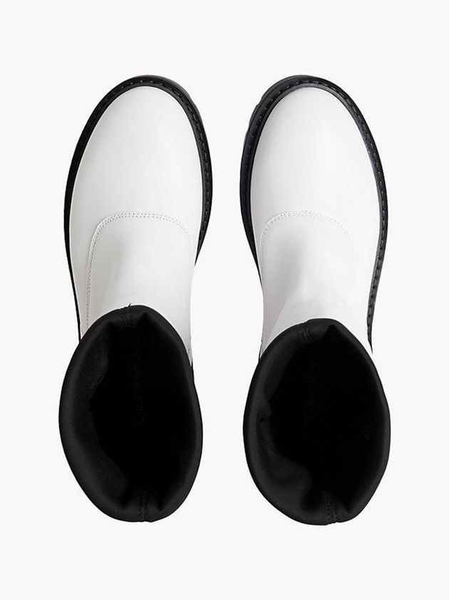 White Calvin Klein Leather Chelsea Women Boots | BXRL-35948