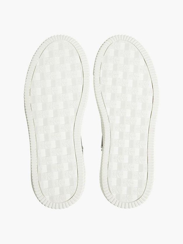 White Calvin Klein Leather High-Top Men Sneakers | GQSF-54186