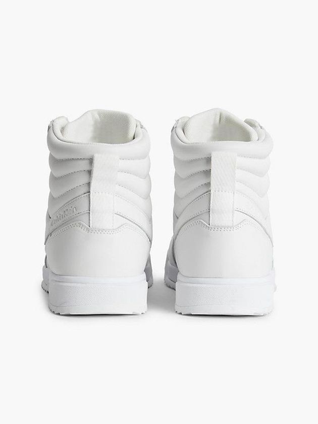 White Calvin Klein Leather High-Top Women Sneakers | AJVB-82469