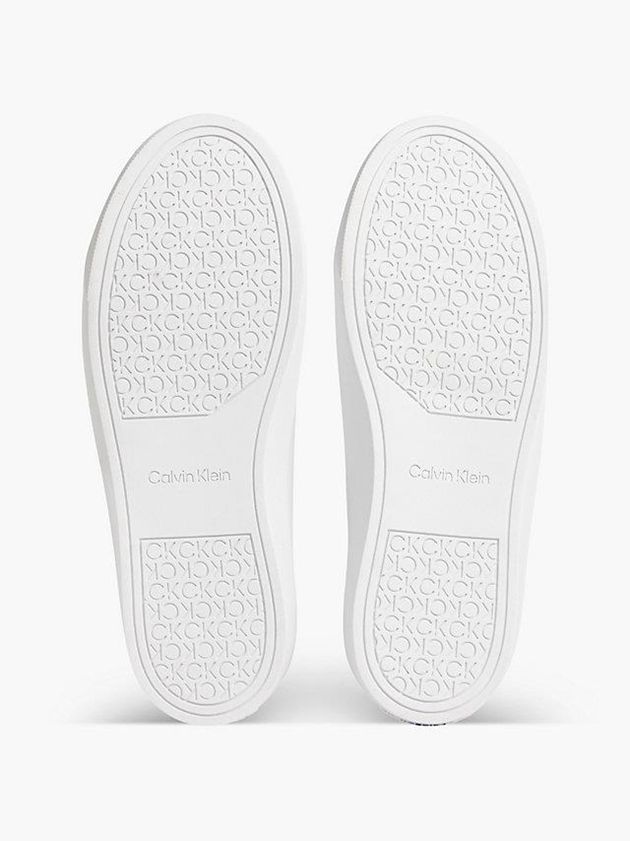 White Calvin Klein Leather High-Top Women Sneakers | LBIN-17238