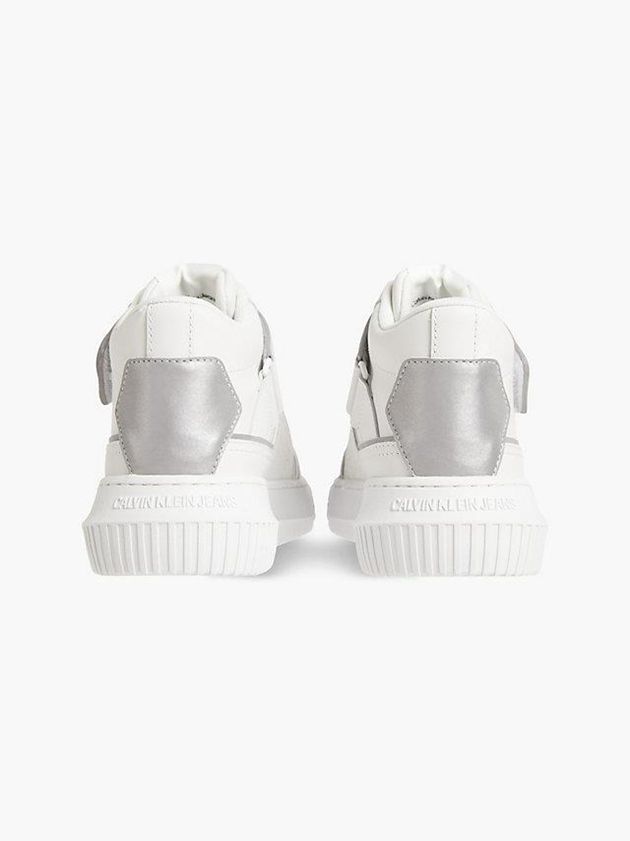 White Calvin Klein Leather High-Top Women Sneakers | GWZR-61074