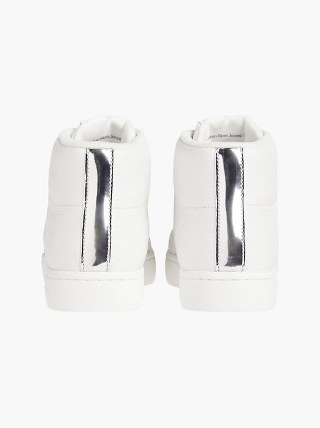 White Calvin Klein Leather High-Top Women Sneakers | JELQ-83176