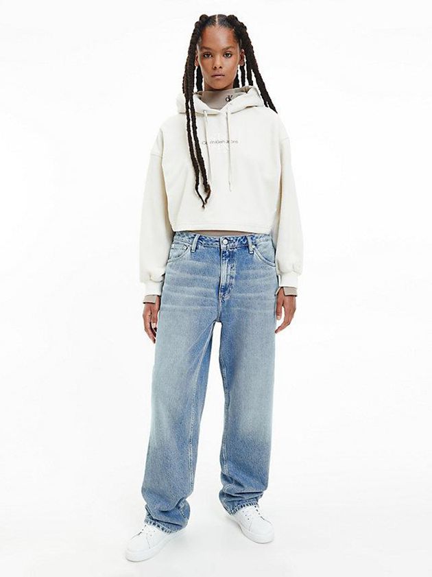 White Calvin Klein Leather High-Top Women Sneakers | JELQ-83176