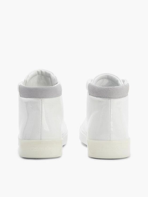 White Calvin Klein Leather High-Top Women Sneakers | UEQF-40267