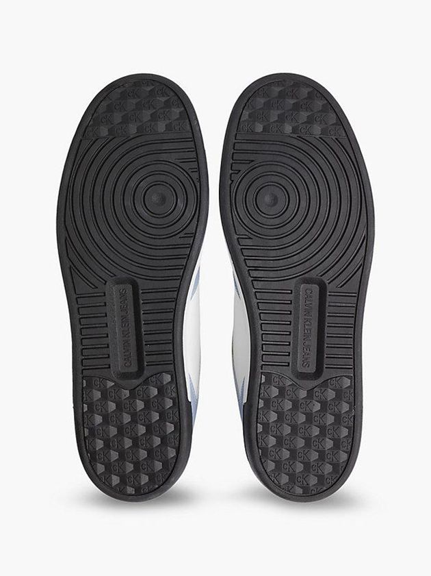 White Calvin Klein Leather Logo Men Sneakers | IDEG-63594