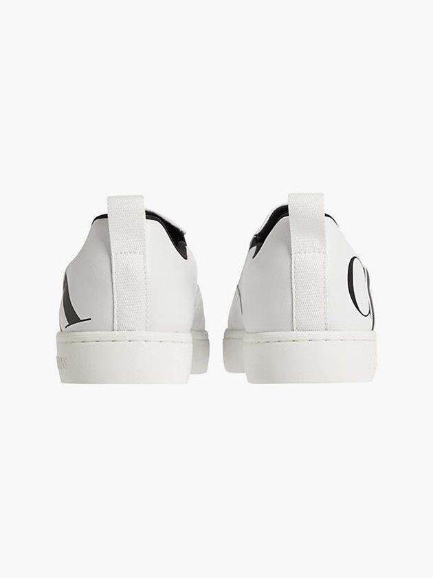White Calvin Klein Leather Men Slip On | RTYF-84691