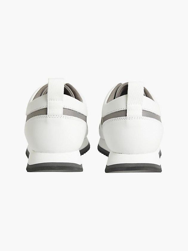 White Calvin Klein Leather Men Sneakers | ENFK-51734