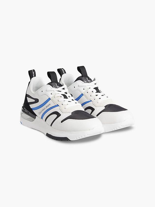 White Calvin Klein Leather Men Sneakers | IJHY-92718
