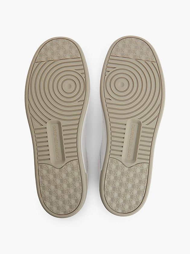 White Calvin Klein Leather Men Sneakers | YWGA-93021