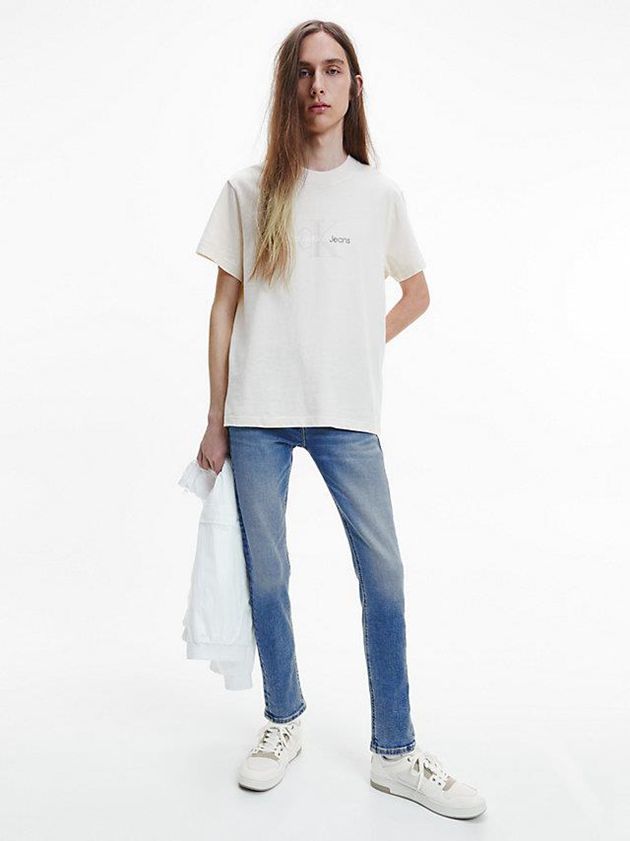 White Calvin Klein Leather Men Sneakers | YWGA-93021