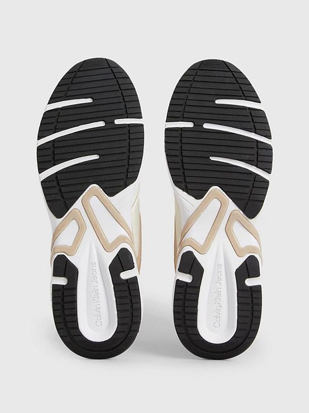 White Calvin Klein Leather Men Sneakers | WCQU-89250