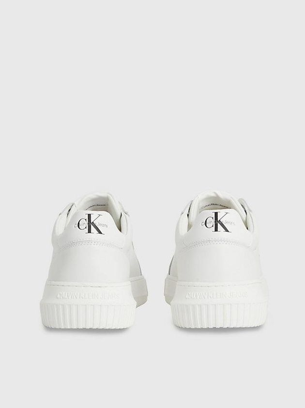White Calvin Klein Leather Men Sneakers | DAWL-69280
