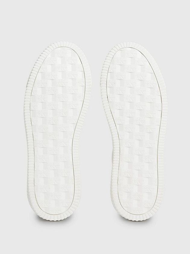 White Calvin Klein Leather Men Sneakers | DAWL-69280