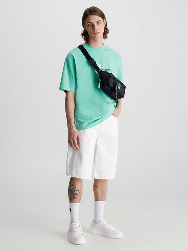 White Calvin Klein Leather Men Sneakers | DAWL-69280
