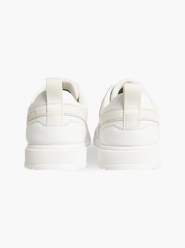 White Calvin Klein Leather Men Sneakers | EWPD-31890