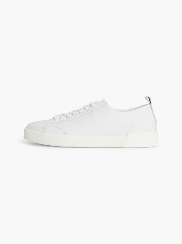 White Calvin Klein Leather Men Sneakers | VCYJ-12897