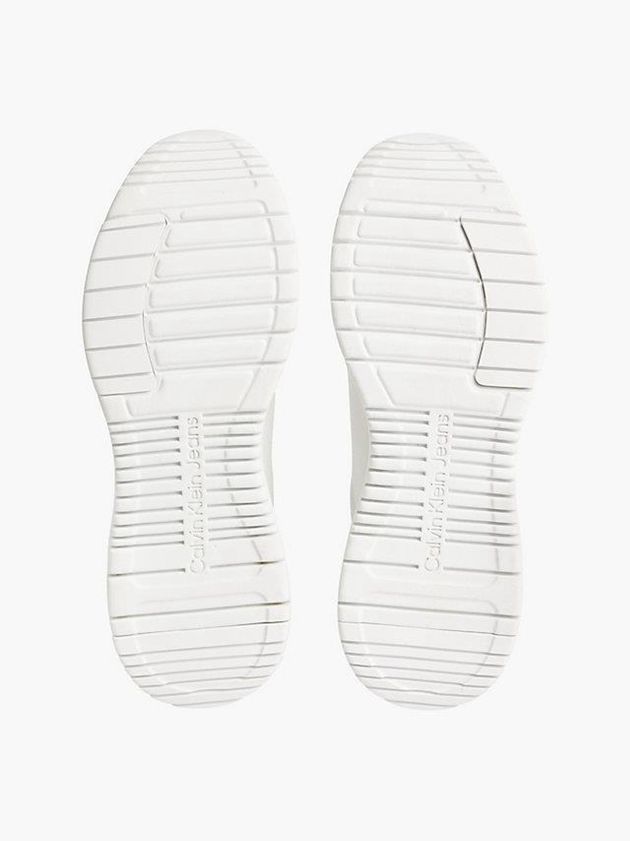 White Calvin Klein Leather Platform Women Sneakers | OYWJ-34065