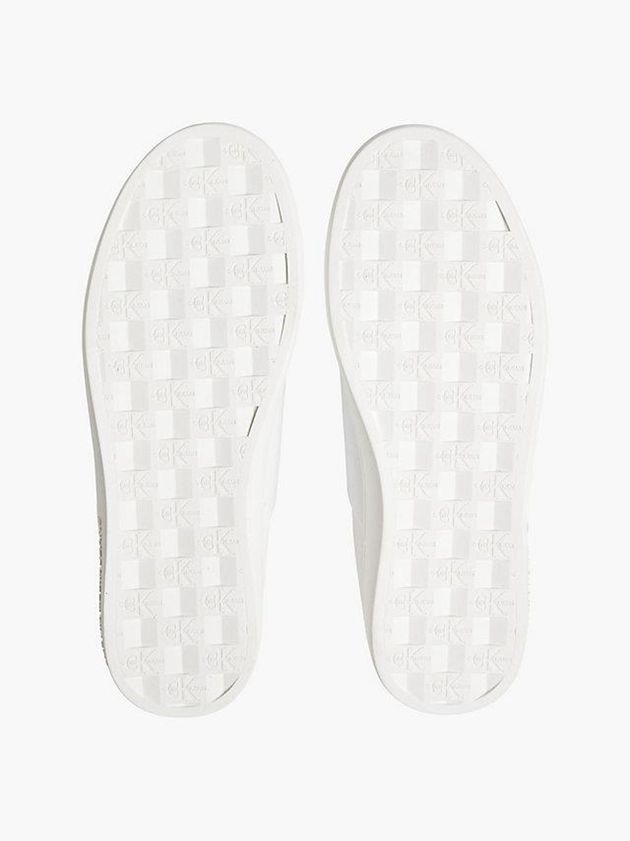 White Calvin Klein Leather Women Slip On | YFLS-39685