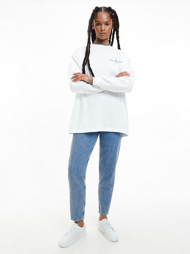 White Calvin Klein Leather Women Slip On | YFLS-39685