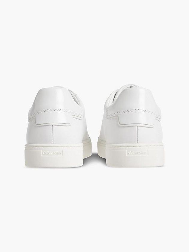 White Calvin Klein Leather Women Sneakers | QUNK-41708