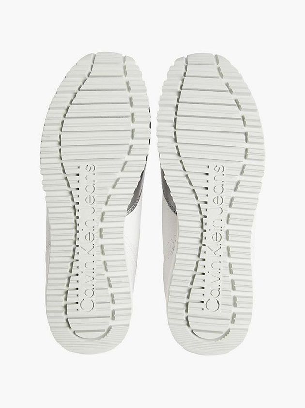 White Calvin Klein Leather Women Sneakers | CVUK-89250