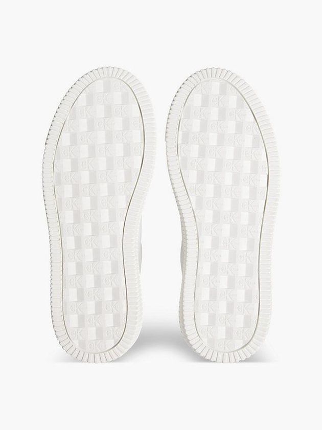 White Calvin Klein Leather Women Sneakers | GSLO-80397