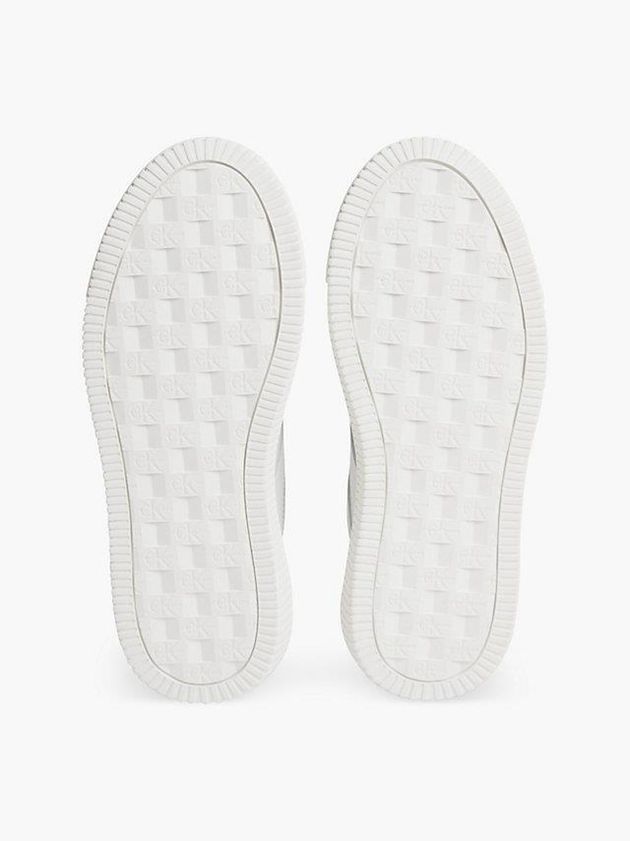 White Calvin Klein Leather Women Sneakers | TSYQ-58423