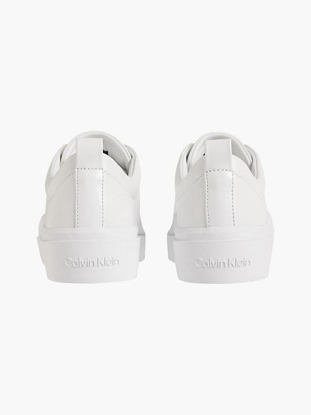 White Calvin Klein Leather Women Sneakers | ESJX-19704