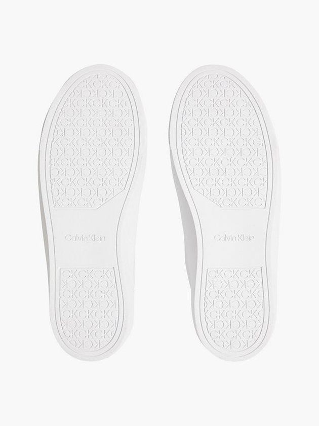 White Calvin Klein Leather Women Sneakers | ESJX-19704