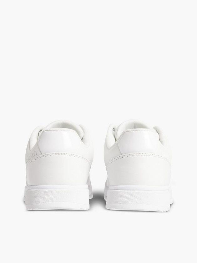 White Calvin Klein Leather Women Sneakers | YOAW-82103