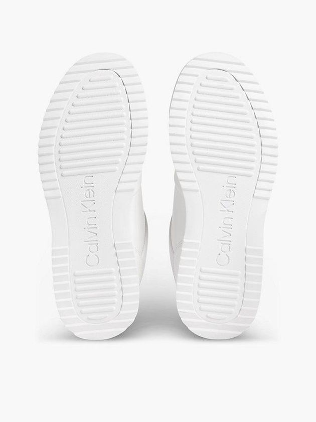 White Calvin Klein Leather Women Sneakers | YOAW-82103