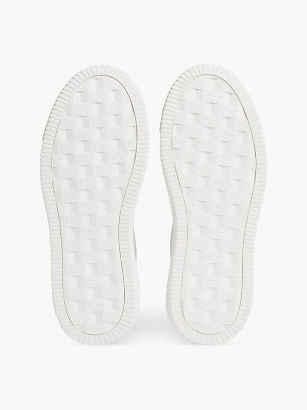 White Calvin Klein Leather Women Sneakers | XDLF-81230