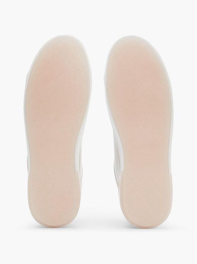 White Calvin Klein Leather Women Sneakers | XRPZ-29510