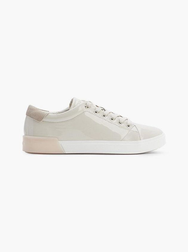 White Calvin Klein Leather Women Sneakers | XRPZ-29510