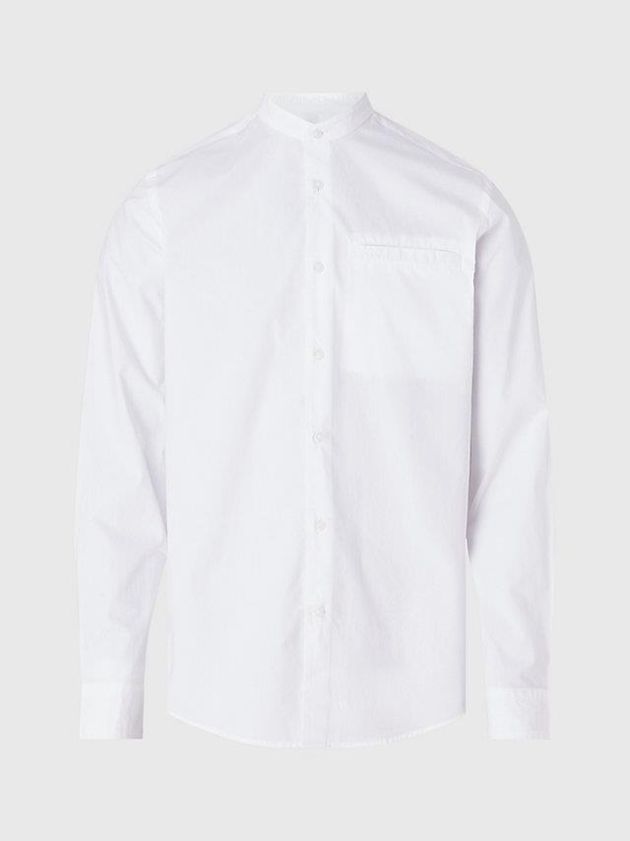 White Calvin Klein Lightweight Poplin Men Shirts | QNAK-59013