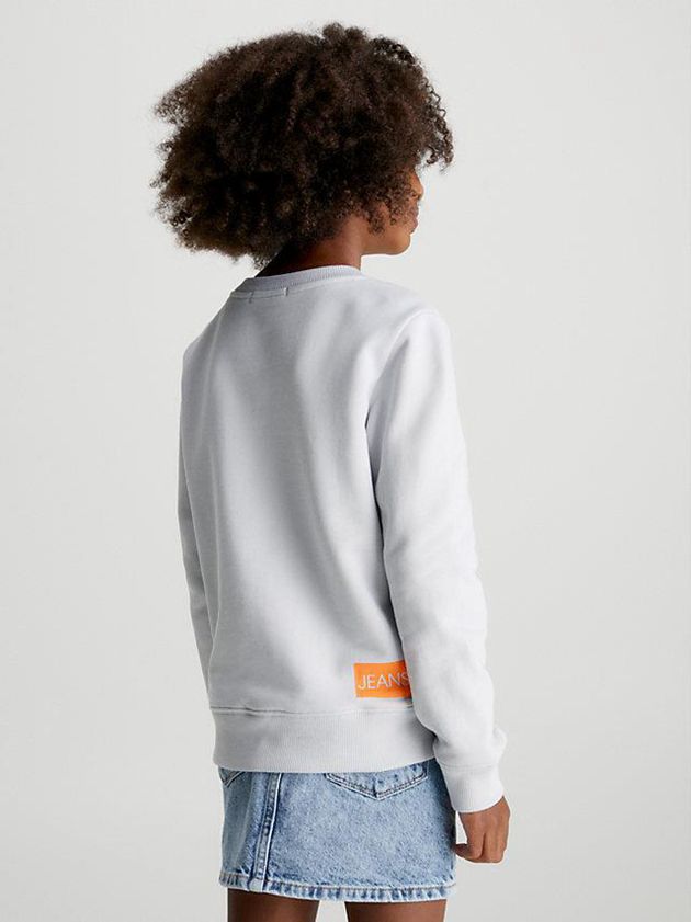 White Calvin Klein Logo Girls's Sweatshirt | SXZM-28796