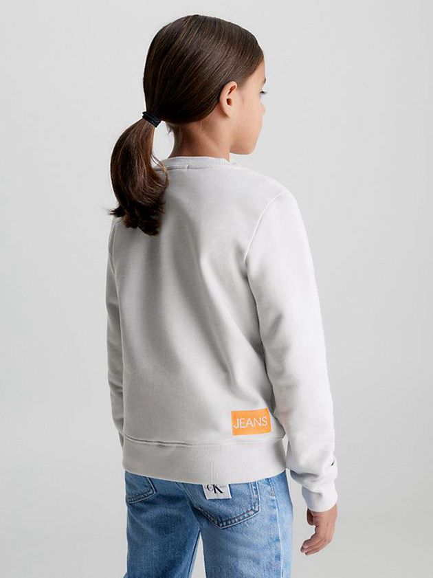 White Calvin Klein Logo Girls's Sweatshirt | SXZM-28796