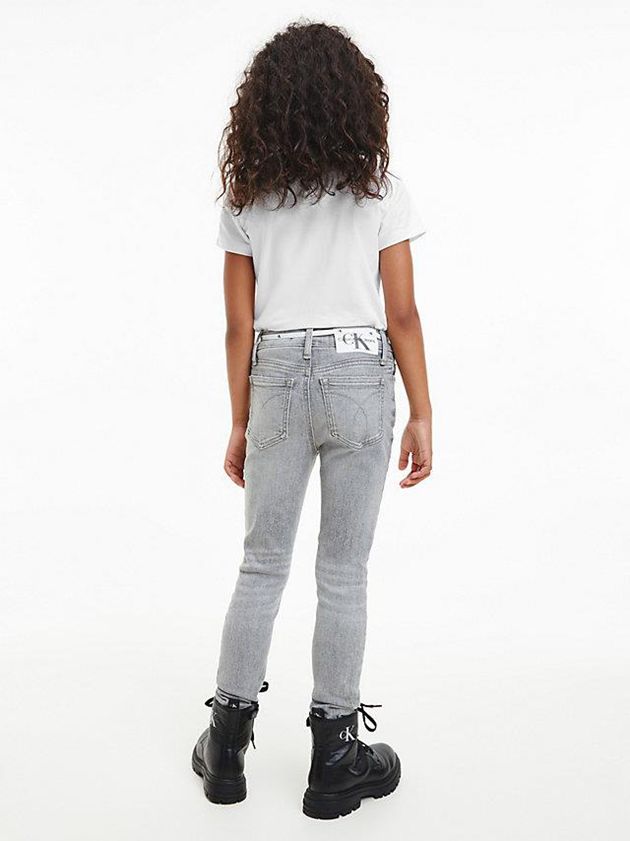 White Calvin Klein Logo Girls's T-Shirt | TUHR-95628