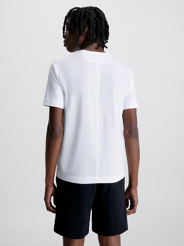 White Calvin Klein Logo Gym Men T-Shirt | HSNB-76985