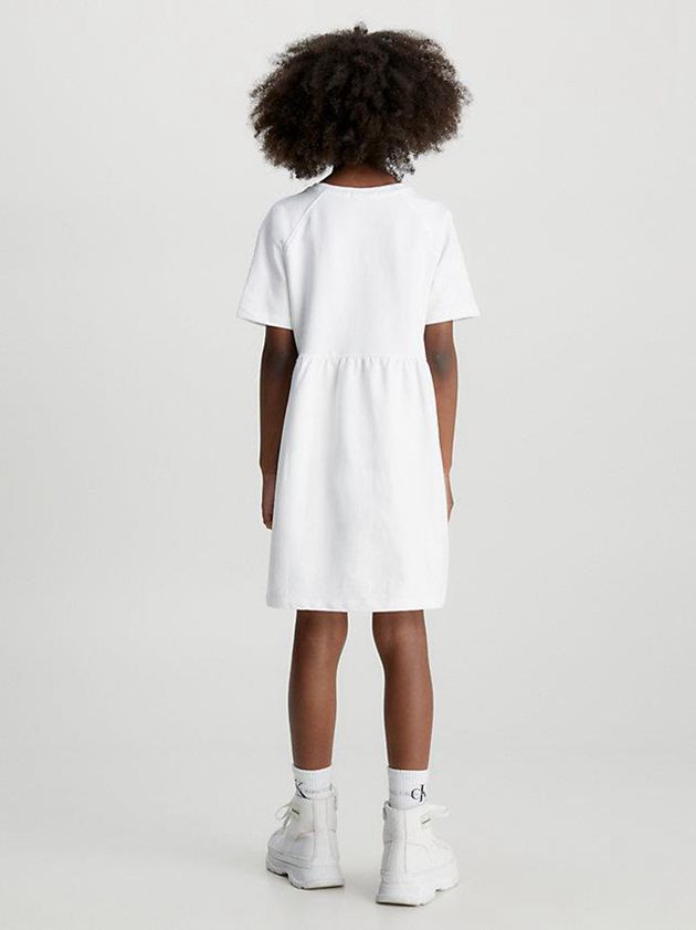 White Calvin Klein Logo T-Shirt Girls's Dress | LZRU-95413