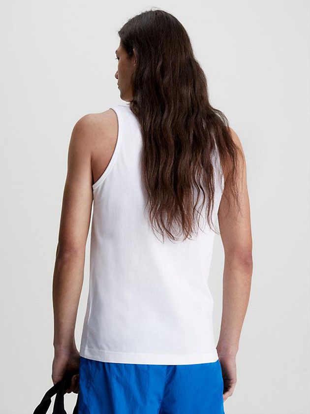 White Calvin Klein Logo Tank Men Top | JORZ-93147